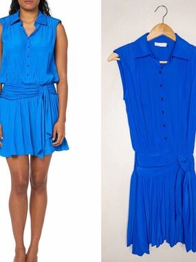 Ramy Brook | Peyton Button Down Mini Dress, Cobalt Blue
